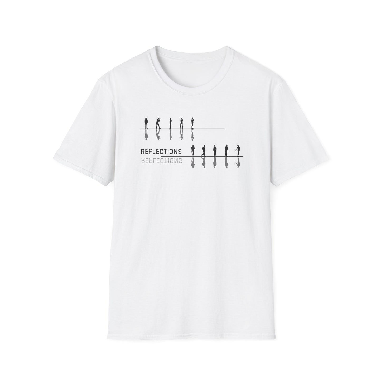Reflections Unisex Softstyle T-Shirt | Minimalist Line Art Tee for Casual Wear