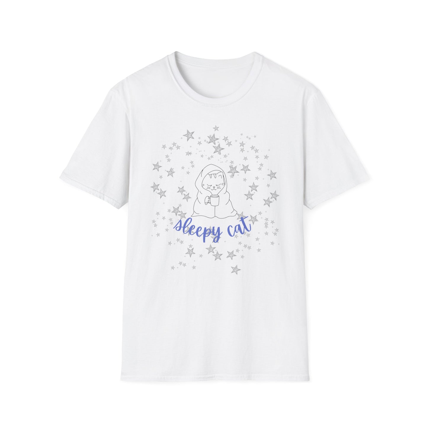 Sleepy Cat Unisex Softstyle T-Shirt White
